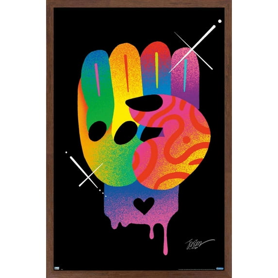 Jason Naylor - Fist of Color Wall Poster, 22.375" x 34", Framed