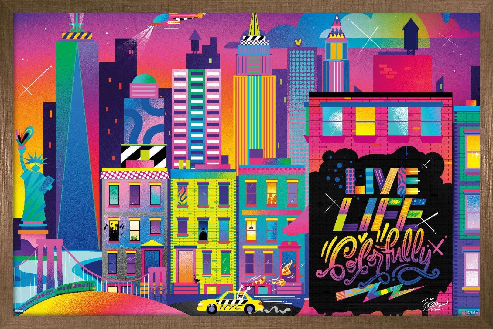 Jason Naylor - Live Life Colorfully Wall Poster, 14.725" x 22.375", Framed