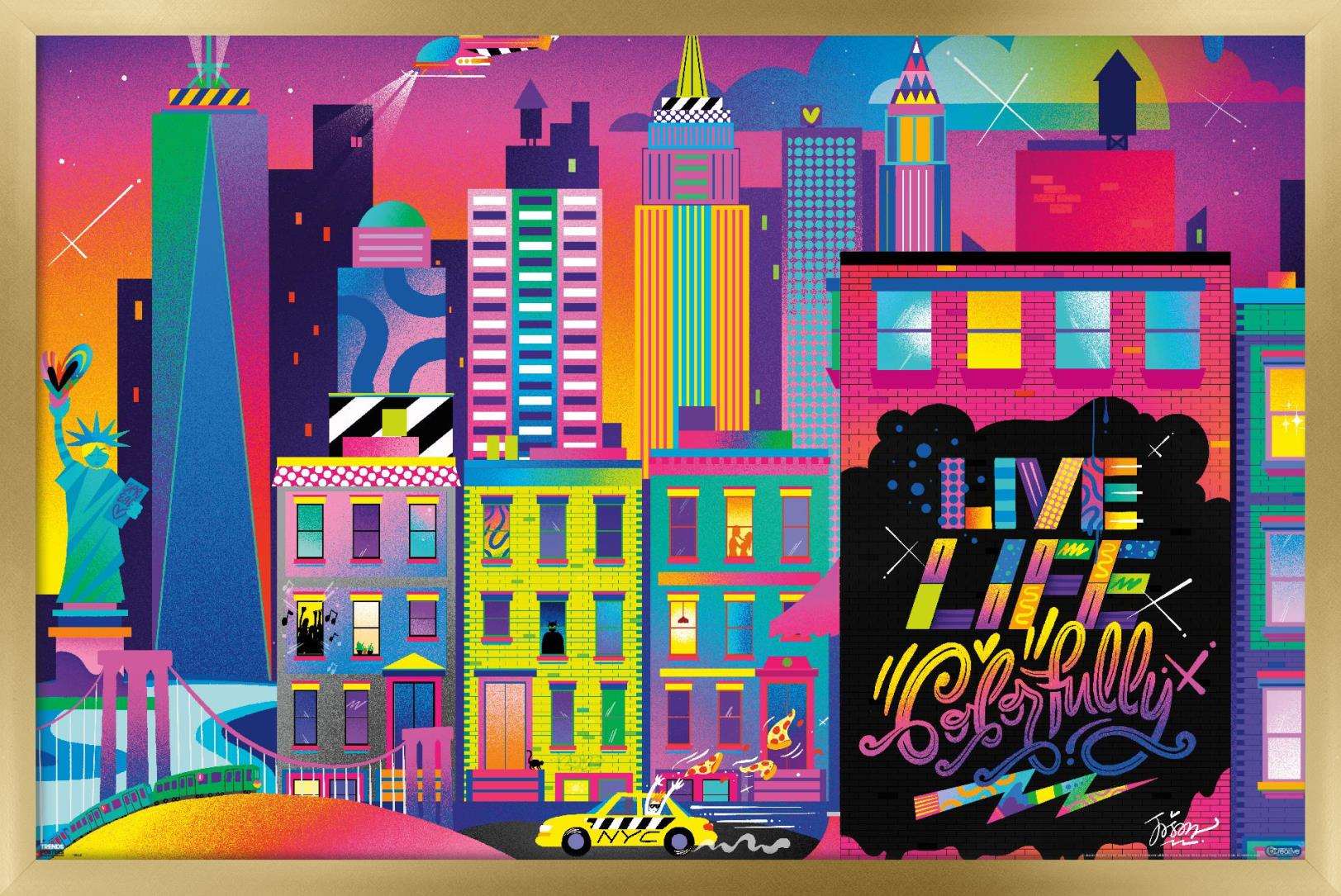 Jason Naylor - Live Life Colorfully Wall Poster, 22.375" x 34", Framed