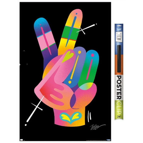 Jason Naylor - Peace Sign Hand Wall Poster, 22.375" x 34"