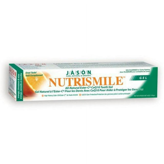 Jason Nutrismile Plus Coq10 Fluoride Gel Toothpaste, Orange, Cinnamon