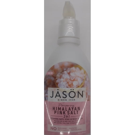 Jason Pampering Himalayan Pink Salt 2-in-1 Foaming Bath Soak & Body Wash, 30 Oz.