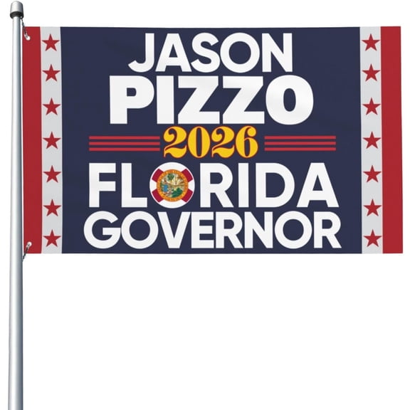 Jason-Pizzo For Governor 2026 Flag 3x5 Jason-Pizzo 2026 Florida Governor Flag Banner Tapestry With 2 Metal Eyelets No Flagstand