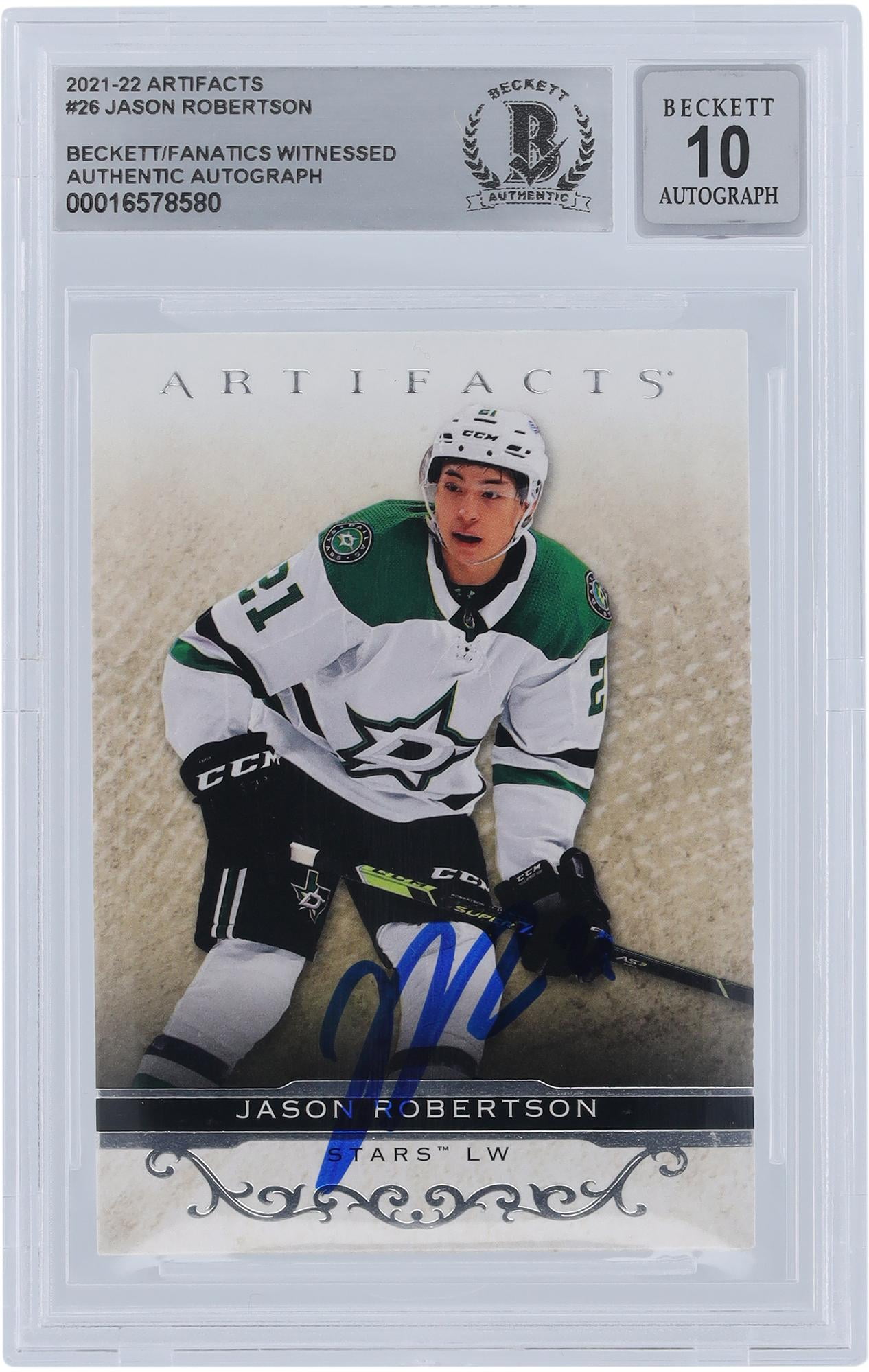 Jason Robertson Dallas Stars Autographed 2021-22 Upper Deck Artifacts #26 Beckett Fanatics Witnessed Authenticated 10 Card - Fanatics Authentic Certified