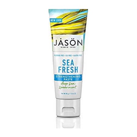 Jason Sea Fresh Strengthening Fluoride-Free Toothpaste, Deep Sea Spearmint, Travel Size, 3 Oz