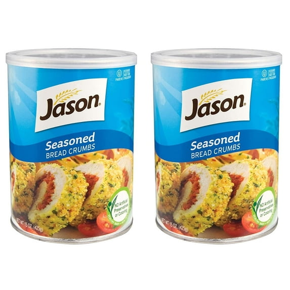 Jason Seasoned Bread Crumbs 15oz 2 Pack In Resealable Container, No Artificial Preservatives or Colors