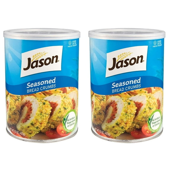 Jason Seasoned Bread Crumbs 15oz 2 Pack In Resealable Container, No Artificial Preservatives or Colors