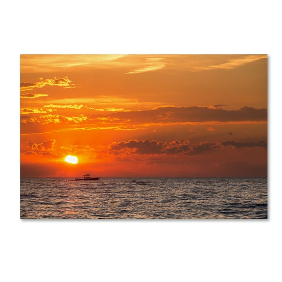Jason Shaffer 'Fishing Boat Sunset' Canvas Art