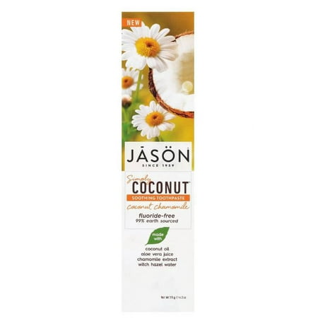 Jason Simply Coconut Soothing Toothpaste, Coconut Chamomile, 4.2 Ounce - Pack Of 2