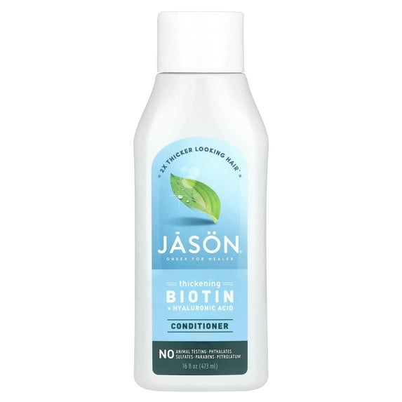 JASON Thicken & Restore Biotin + Hyaluronic Acid Hair Conditioner, 16 oz.