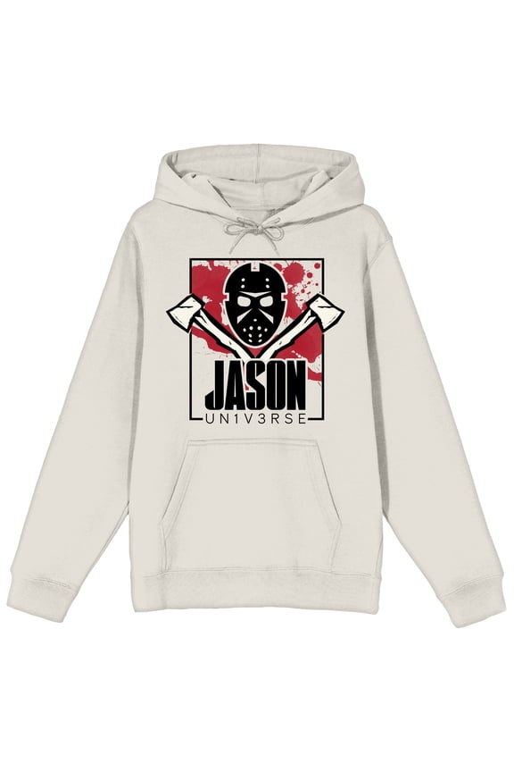 Jason Universe Juniors Pullover Hoodie with Screen Print Logo Graphic and Adjustable Hood-Medium