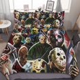 thumbnail image 1 of Jason Voorhees 3 Pcs Bed Sheets Set Breathable Duvet Cover with 2 Pillow Sham Soft All Seasons Bedding Set 79"x90", 1 of 8
