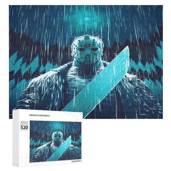 Jason_Voorhees 520 Pcs Wooden Jigsaw Puzzle, The Decor Puzzle Game For Family Art Decorations Funny Puzzle Toy Gift For Friend Wife Mom