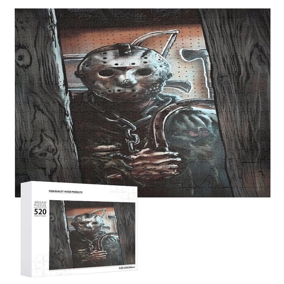 Jason_Voorhees 520 Pcs Wooden Jigsaw Puzzle, The Decor Puzzle Game For Family Art Decorations Funny Puzzle Toy Gift For Friend Wife Mom