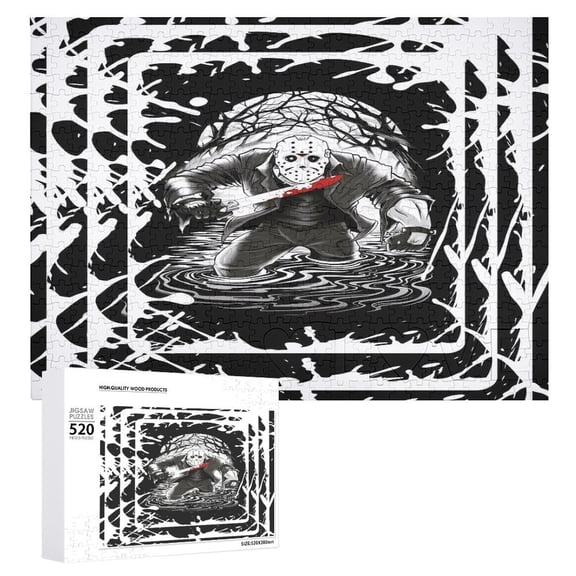 Jason_Voorhees 520 Pcs Wooden Jigsaw Puzzle, The Decor Puzzle Game For Family Art Decorations Funny Puzzle Toy Gift For Friend Wife Mom