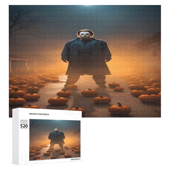 Jason_Voorhees 520 Pcs Wooden Jigsaw Puzzle, The Decor Puzzle Game For Family Art Decorations Funny Puzzle Toy Gift For Friend Wife Mom