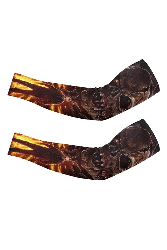 Jason-Voorhees Arm Sleeve (Pack of 2) for Men & Women, Cooling Arm Sleeves Summer Sun Protection Arm Sleeves For Baseball Cycling Golf Running XL