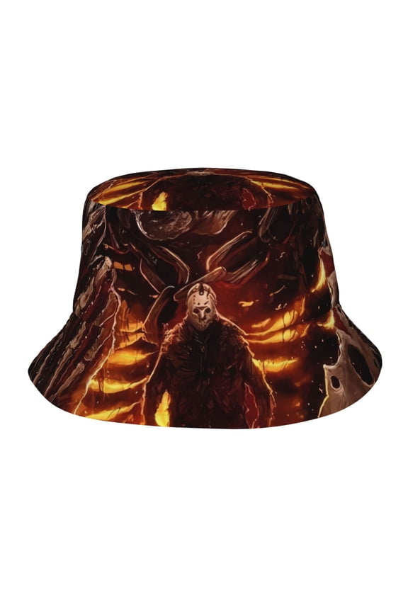 Jason Voorhees Bucket Hat Beach Sun Hat For Women Men, Beach Caps Reversible Lightweight Outdoor Cap For Beach Travel Headwear