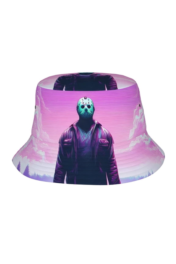 Jason Voorhees Bucket Hat Beach Sun Hat For Women Men, Beach Caps Reversible Lightweight Outdoor Cap For Beach Travel Headwear