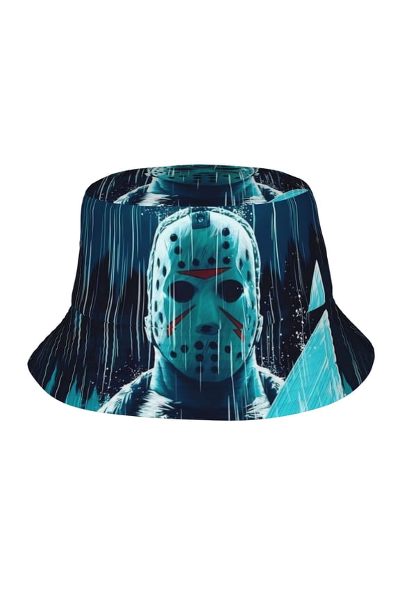 Jason Voorhees Bucket Hat Beach Sun Hat For Women Men, Beach Caps Reversible Lightweight Outdoor Cap For Beach Travel Headwear