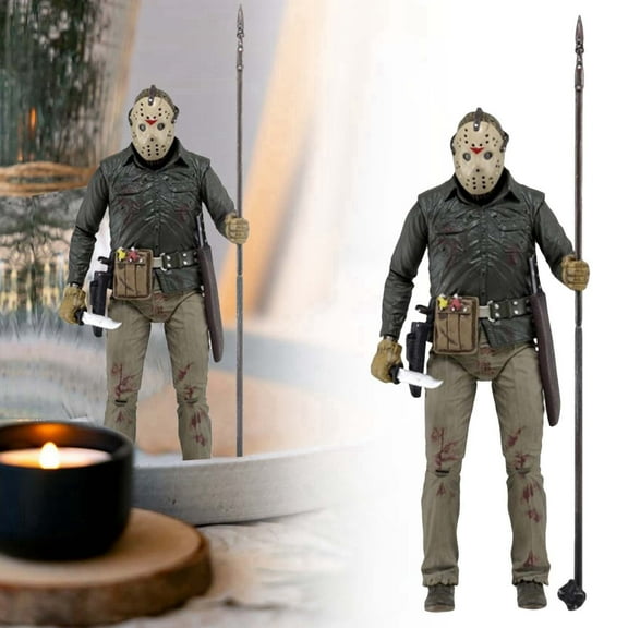 Jason Voorhees Character Figurine Movie Friday The 13Th Peripheral Toy(Type B-Holding Knife)