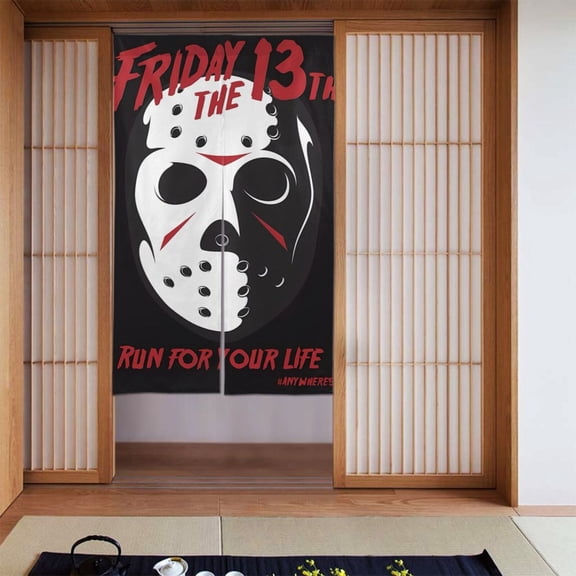 Jason Voorhees Curtain For Bedroom Door Window Curtains Door Sidelight Curtain For Doorway Privacy Blackout For Home Kitchen Decoration 34x56in