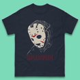 thumbnail image 1 of Jason Voorhees Face Mask Halloween Friday The 13th Horror Movie Character Mens Tee Top,Navy Color,Size M, 1 of 5