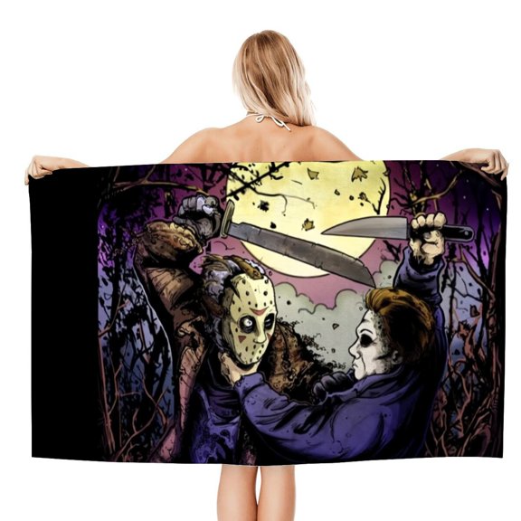 Jason Voorhees Gifts Beach Towel for Women Girl Birthday Inspired Fan Bath Outdoor Music Lover