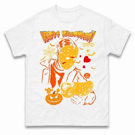 Jason Voorhees Happy Halloween T Shirts,White Color,Size XL