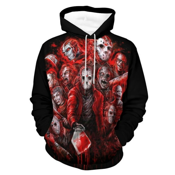 Jason Voorhees Hoodie Casual Coat for Men Women Hooded Sweatshirt Soft Lightweight Sweater Tops S