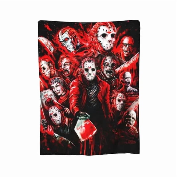 Jason Voorhees Horror Movie Sherpa Blanket, Classic Slasher Throw, Christmas Fan Gift