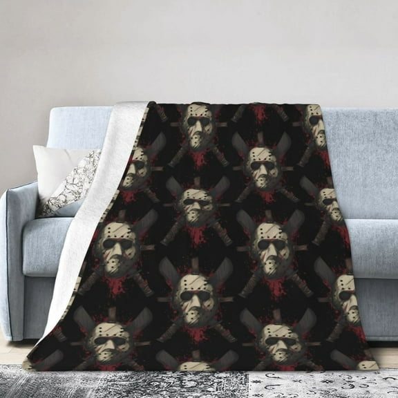 Jason Voorhees Throw Blanket, All Season Decorative Soft Cozy Fleece Blankets, Room Decor For Bed Chair Car Sofa Couch Bedroom