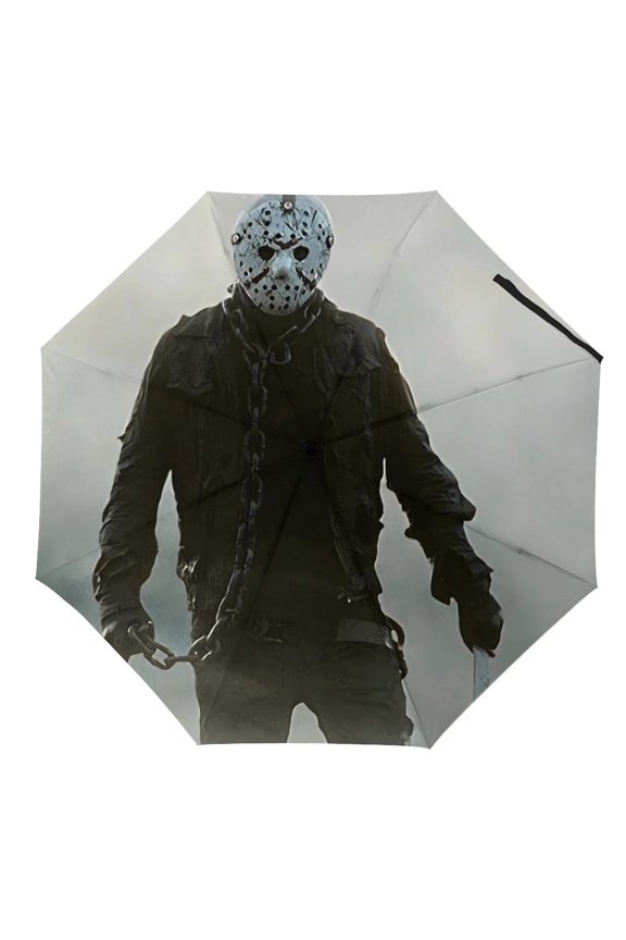 Jason-Voorhees Umbrella for Adults Teens Kids, Lightweight Windproof Anti Rain Folding Telescopic Umbrella for Travel School Work