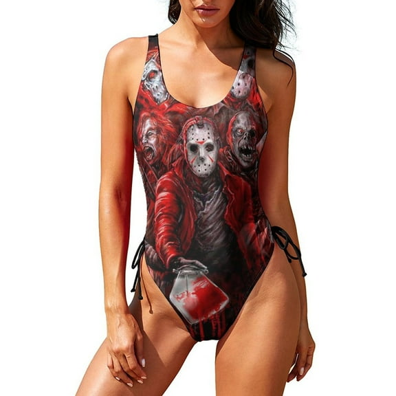 Jason Voorhees Women’s Trendy Monokini Swimwear Sexy One-Piece Swimsuit Soft Quick-Dry Bikini Bathing Suit S