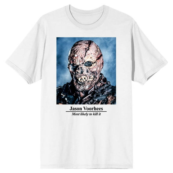 Jason Voorhees Yearbook Photo Men's White T-Shirt- XL