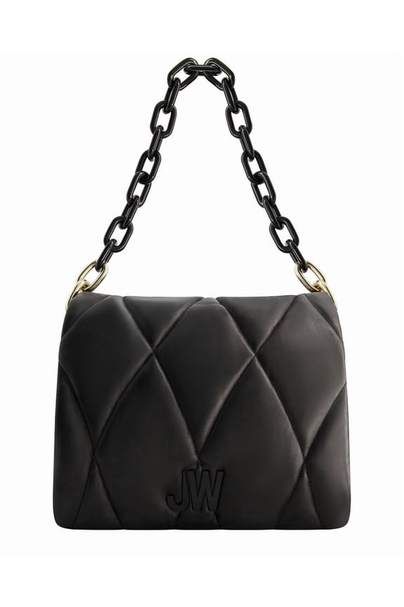 Leather Shoulder Bag, Black