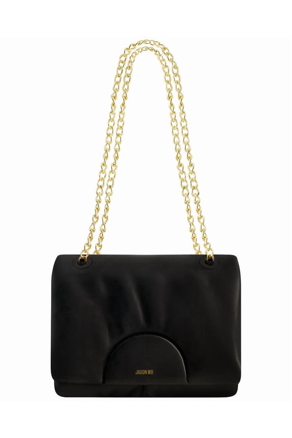 Leather Shoulder Bag, Black