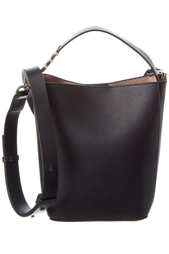 Paige Leather Bucket Bag, Black