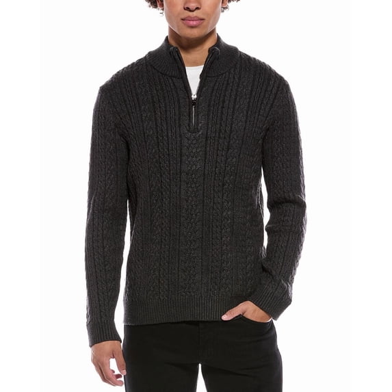Jason Wu mens 1/4-Zip Cable Knit Mock Neck Sweater, XL, Gray - Walmart.com