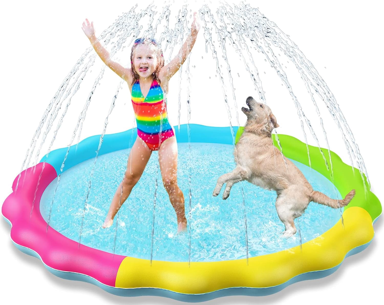Jasonwell Splash Pad Sprinkler for Kids 60