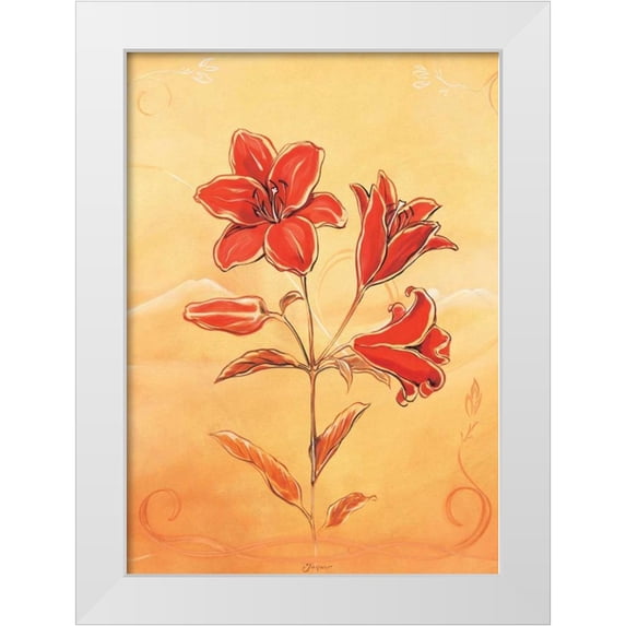Jasper 11x14 White Modern Wood Framed Museum Art Print Titled - Three reds II
