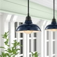 thumbnail image 1 of JONATHAN Y Jasper 12.25" 1-Light Farmhouse Industrial Indoor/Outdoor Iron LED Pendant, Navy, 1 of 6