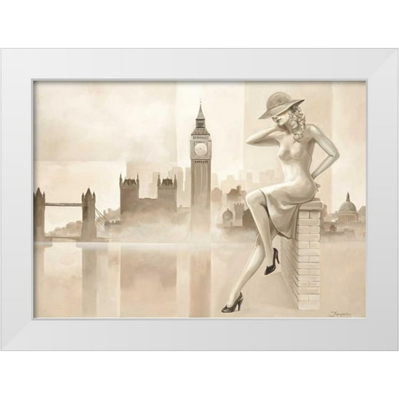 Jasper 18x14 White Modern Wood Framed Museum Art Print Titled - London lady