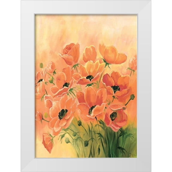 Jasper 18x24 White Modern Wood Framed Museum Art Print Titled - Red poppies 2-3