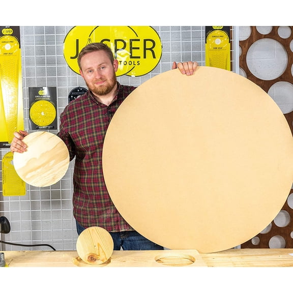 Jasper 300 XLC Circle Cutter Router Jig - Router Circle Cutting Jig Cuts Perfect Circles from 7 to 52 D - Circle Guide Kit Tool Includes Centering Disc & Pivot Pins - Fits Most Popular Routers