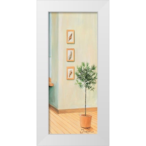 Jasper 8x14 White Modern Wood Framed Museum Art Print Titled - Bathroom in green III