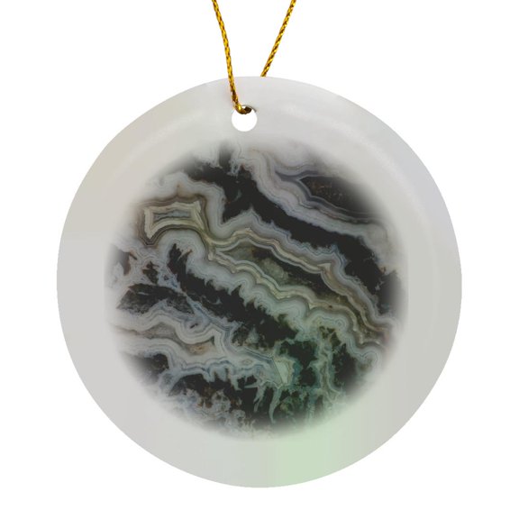 3drose, Jasper Agate Mixed Slab, Circle Porcelain Ornament