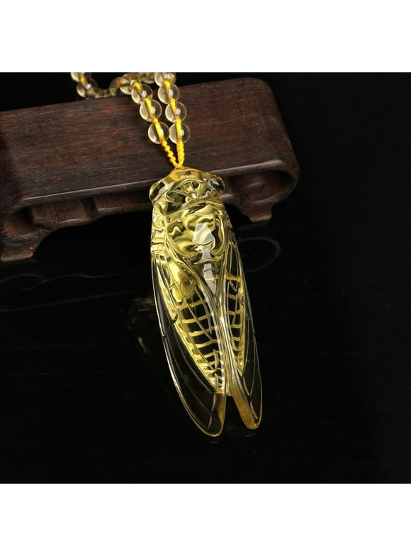Jasper Cicada Pendant Necklace,Meaning of Good and Fashion Pendant,Adjustable,Idea Gifts for Friend and Family