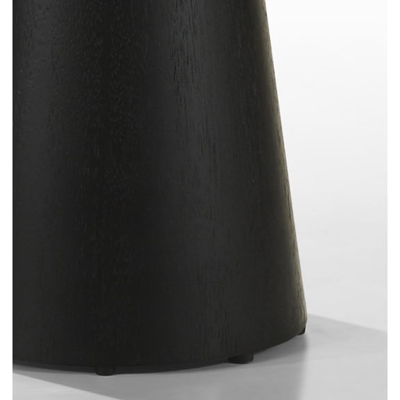 Jasper Ebony Black Wood 20"W Round Console Table with Pedestal Base