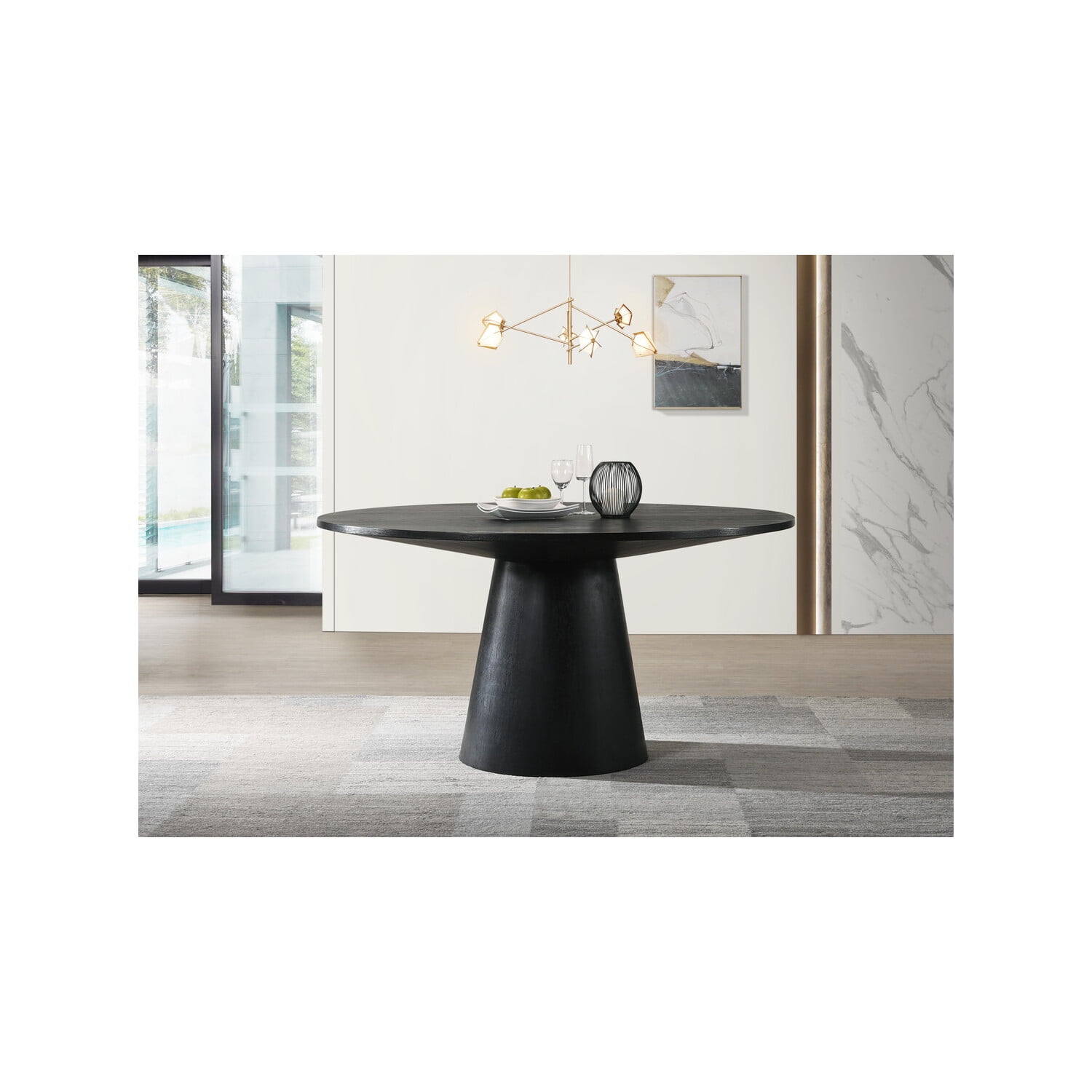 Ebony round 2024 dining table